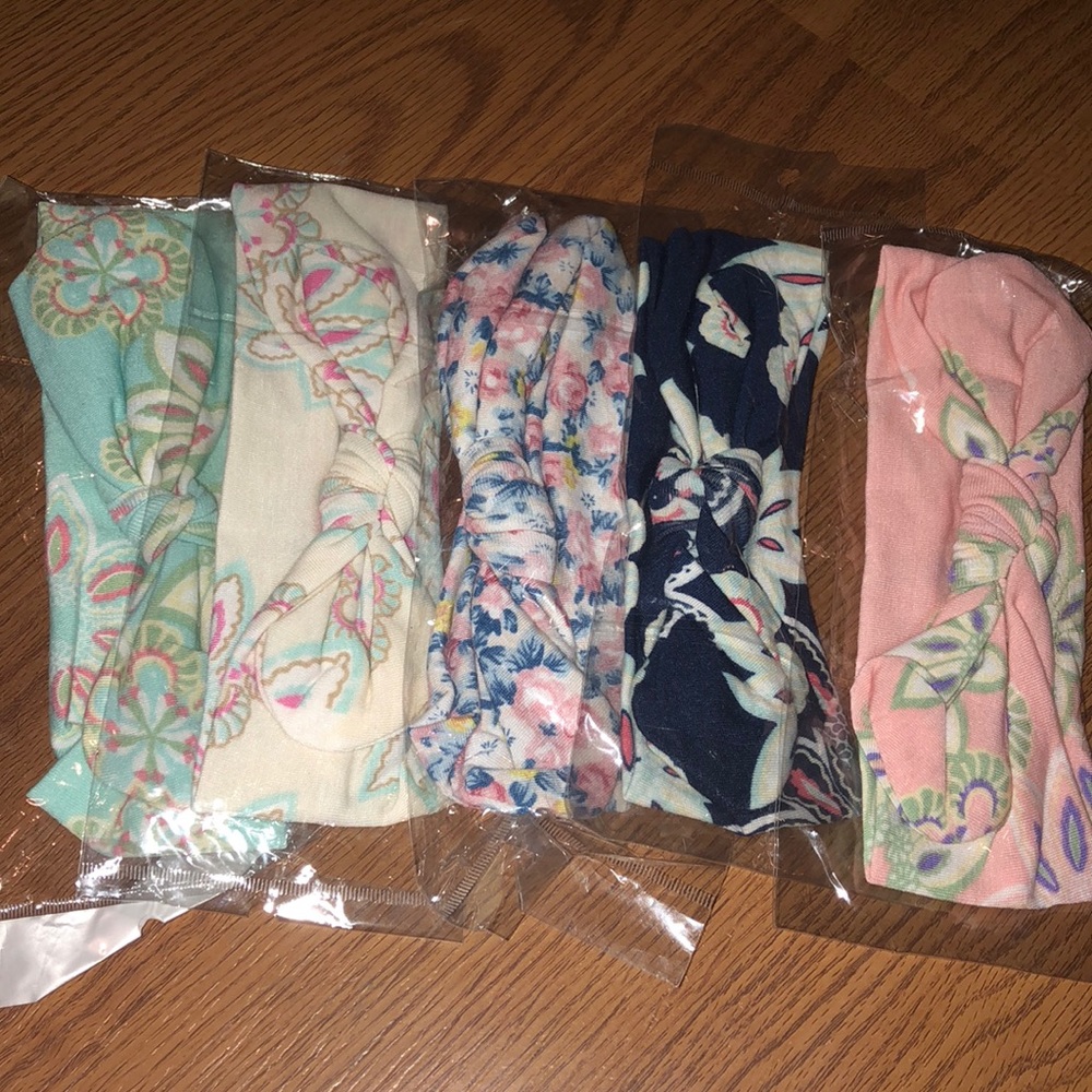 BRAND NEW FLORAL 5 Pack HEADBANDS SZ. O/S